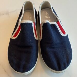 Jacadi Navy and Red Kids Slip-On Sneakers